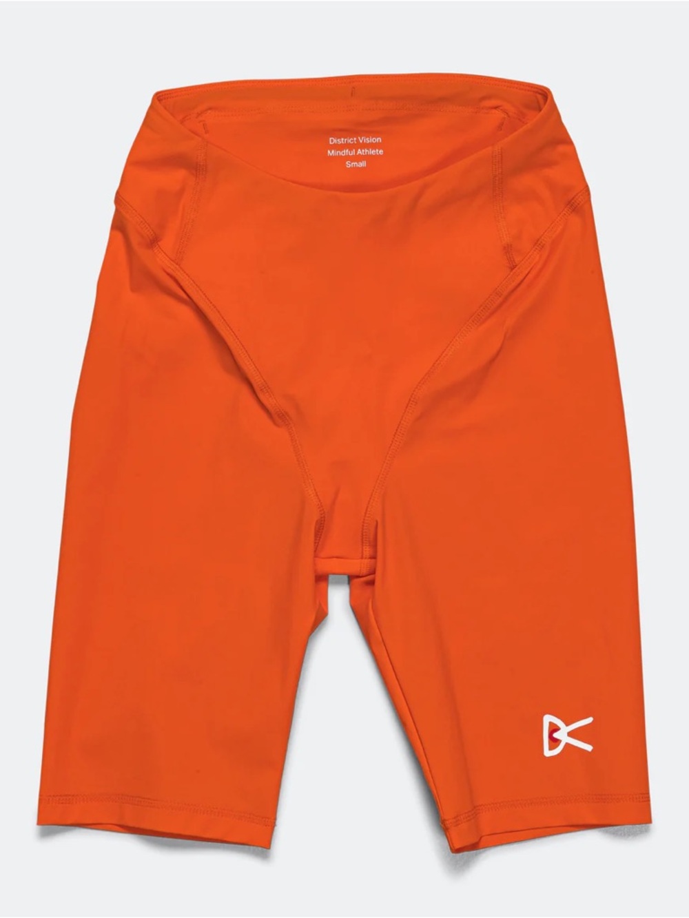 District Vision Orange Compression Shorts Running Cycling Athletic Biker Shorts